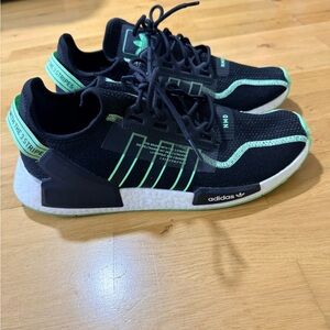 Adidas Black and Neon Green Running Shoes